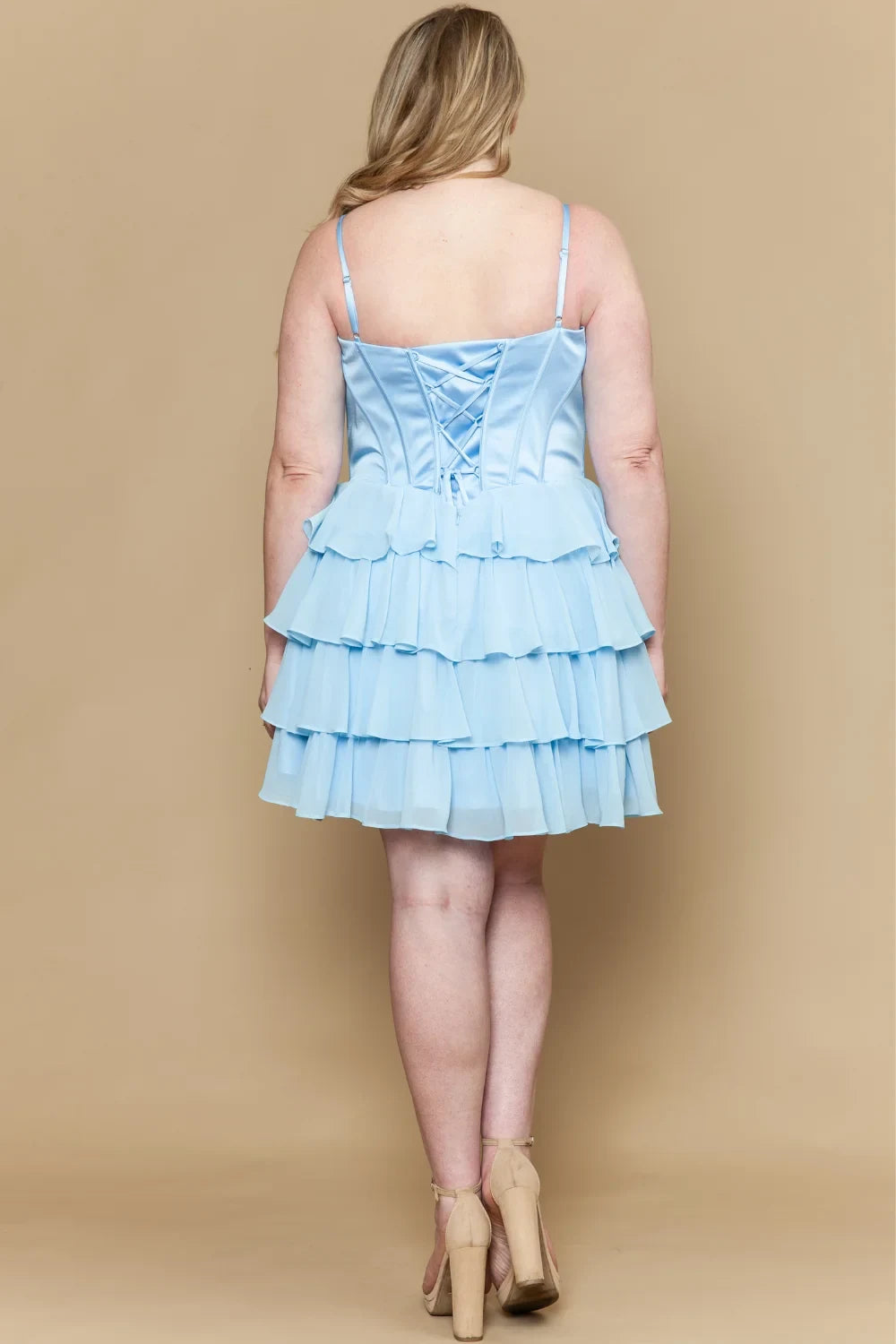Charming Satin A-Line Sweetheart Spaghetti Strap Lace-Up Back Short Homecoming Dresses