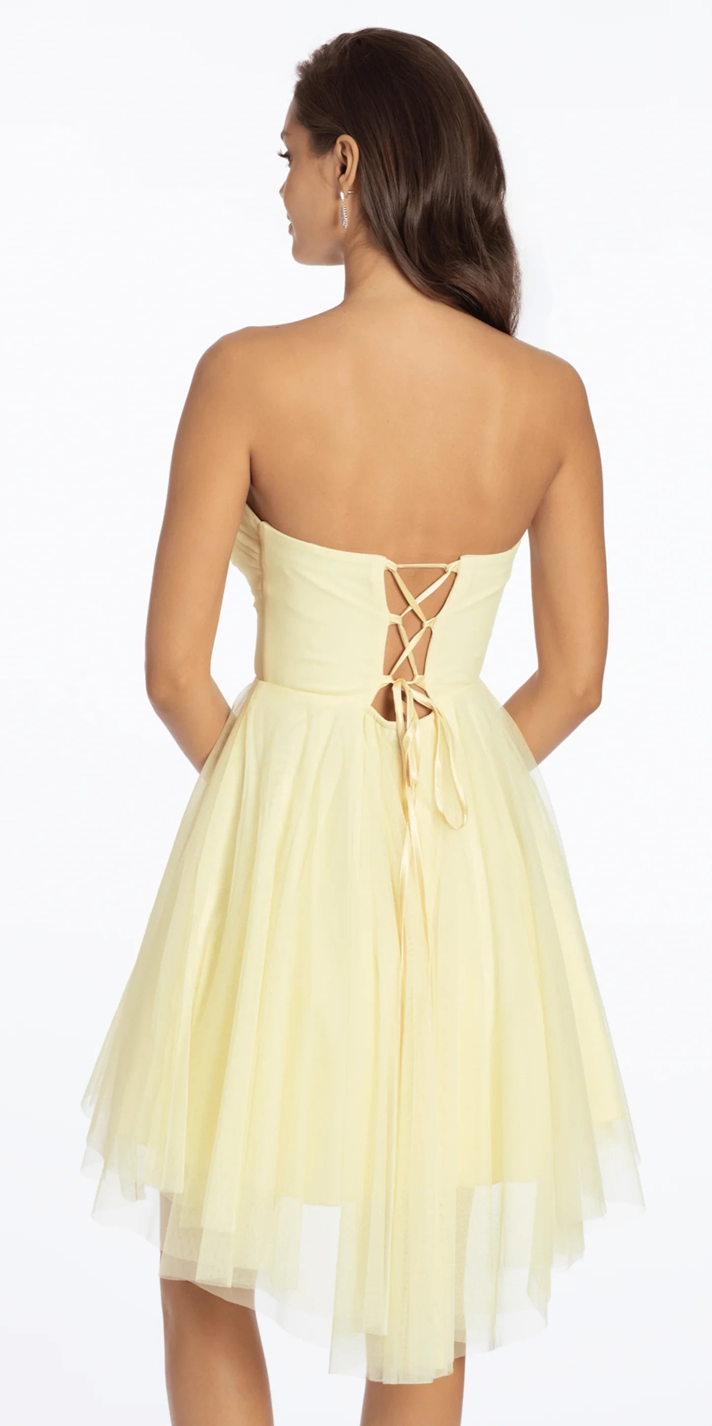 Charming Tulle A-Line Sweetheart Strapless Sleeveless Lace-Up Back Short Homecoming Dresses