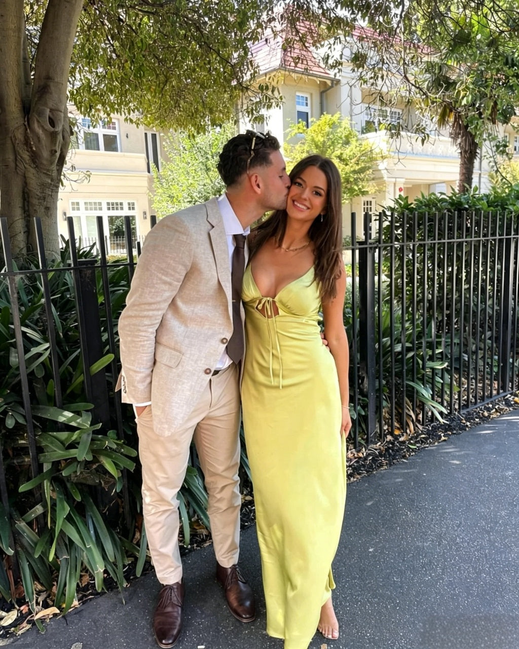 Chic Lime Green Satin Slip V-Neck Spaghetti Strap Open-Back Bow Floor-Length Evening Dress