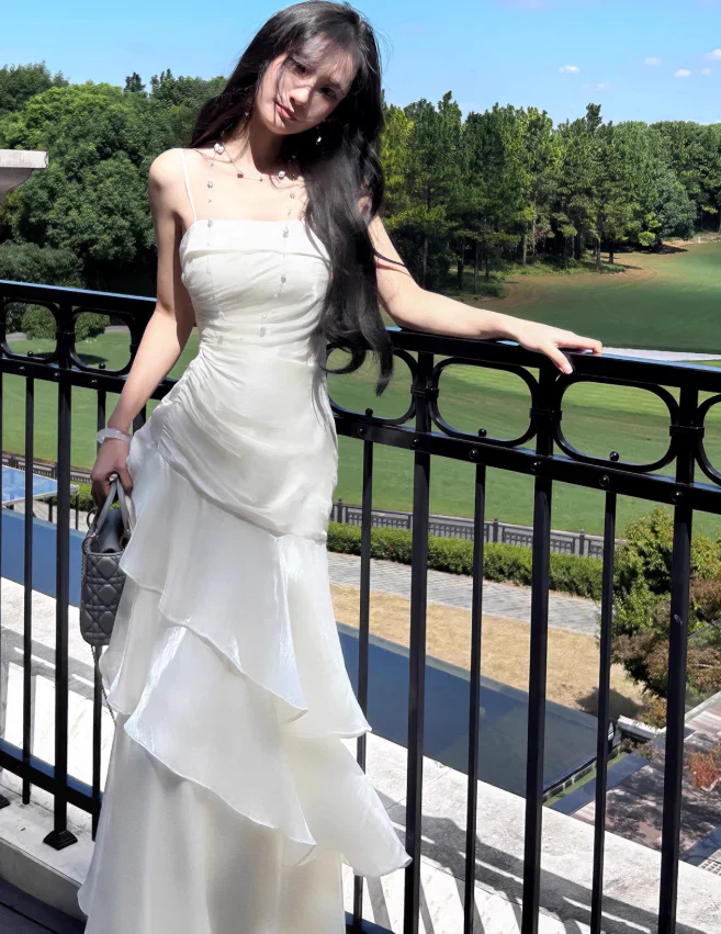 Chic Mermaid Spaghetti Straps Straight Neck Zipper Back Floor-Length Evening Dress