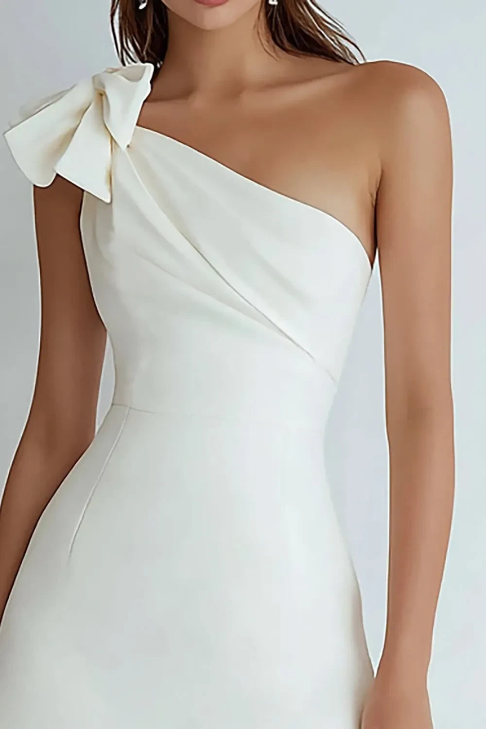 Chic Satin A-Line One-Shoulder Sleeveless Zipper Back Short Homecoming Dresses