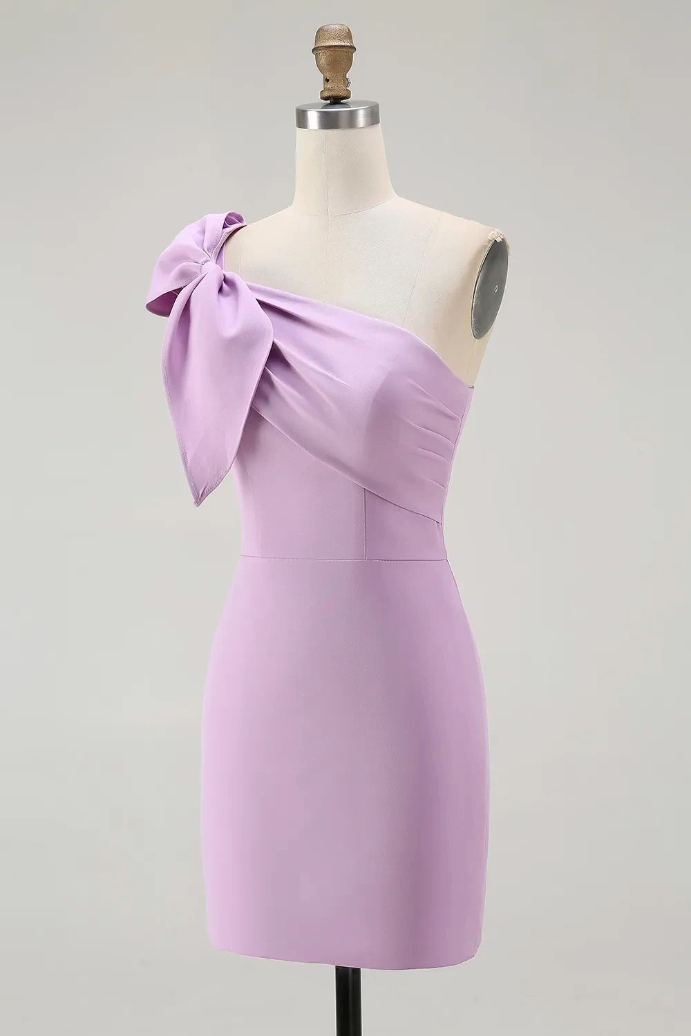 Chic Satin Sheath One-Shoulder Sleeveless Zipper Back Mini Homecoming Dresses