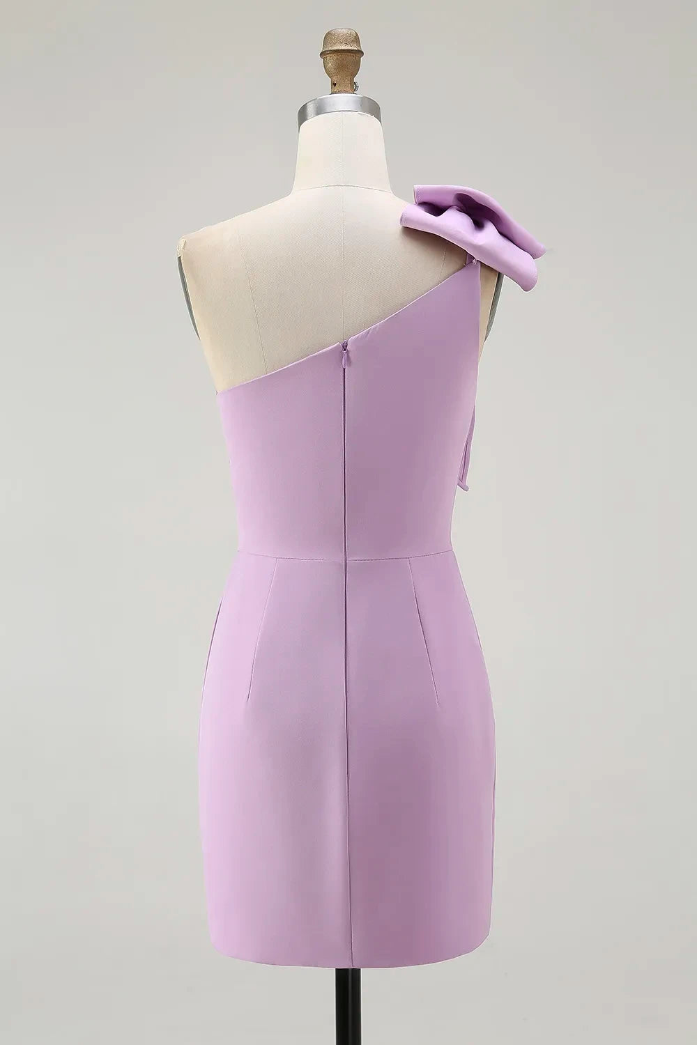 Chic Satin Sheath One-Shoulder Sleeveless Zipper Back Mini Homecoming Dresses