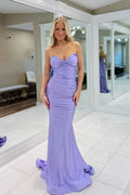 Lavender Strapless Mermaid Prom Dress