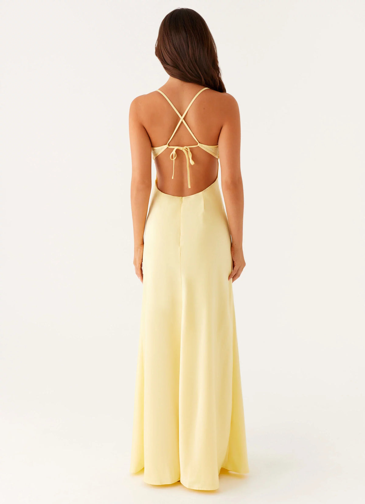 Butter Satin A-Line Floor-Length Bridesmaid Dress with Sweetheart Neckline and Keyhole Cutout