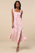 Blushing Pink Chiffon A-Line Ankle-Length Bridesmaid Dress