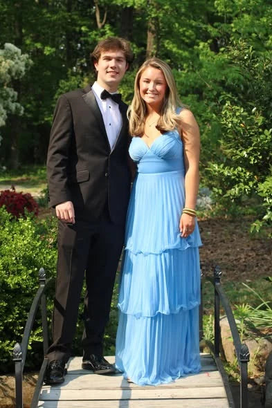 Jimiss Sky Blue Chiffon A-Line Bridesmaid Dress