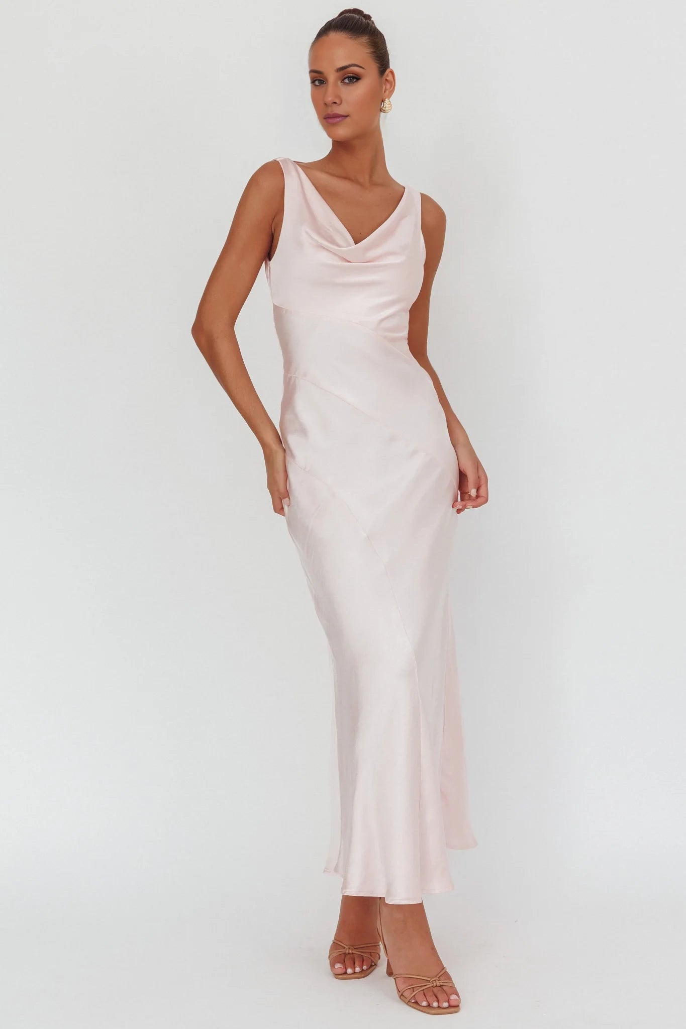 Elegant Slim Halter Neck Sleeveless Backless Floor-Length Evening Dress