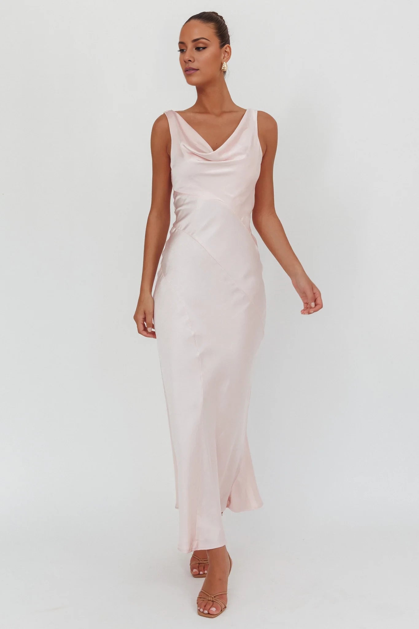 Elegant Slim Halter Neck Sleeveless Backless Floor-Length Evening Dress
