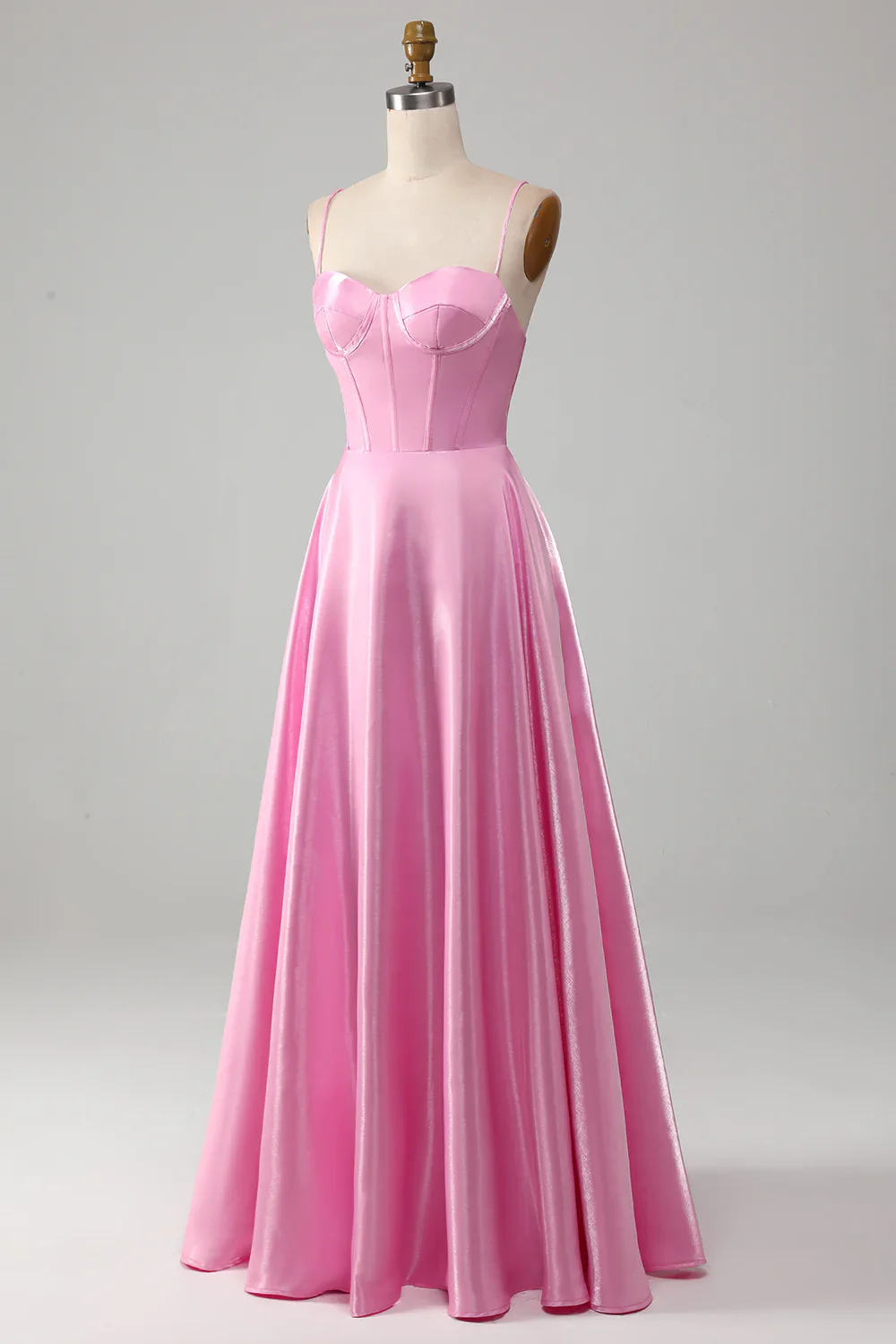 Elegant A Line Sweetheart Spaghetti Straps VBack Zipper Floor Length Evening Dress