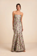 Sage Green Satin Mermaid Floor-Length Evening Dress