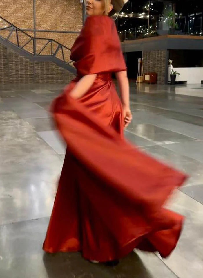 Vestido de madre de la novia con corte A/princesa y escote en V