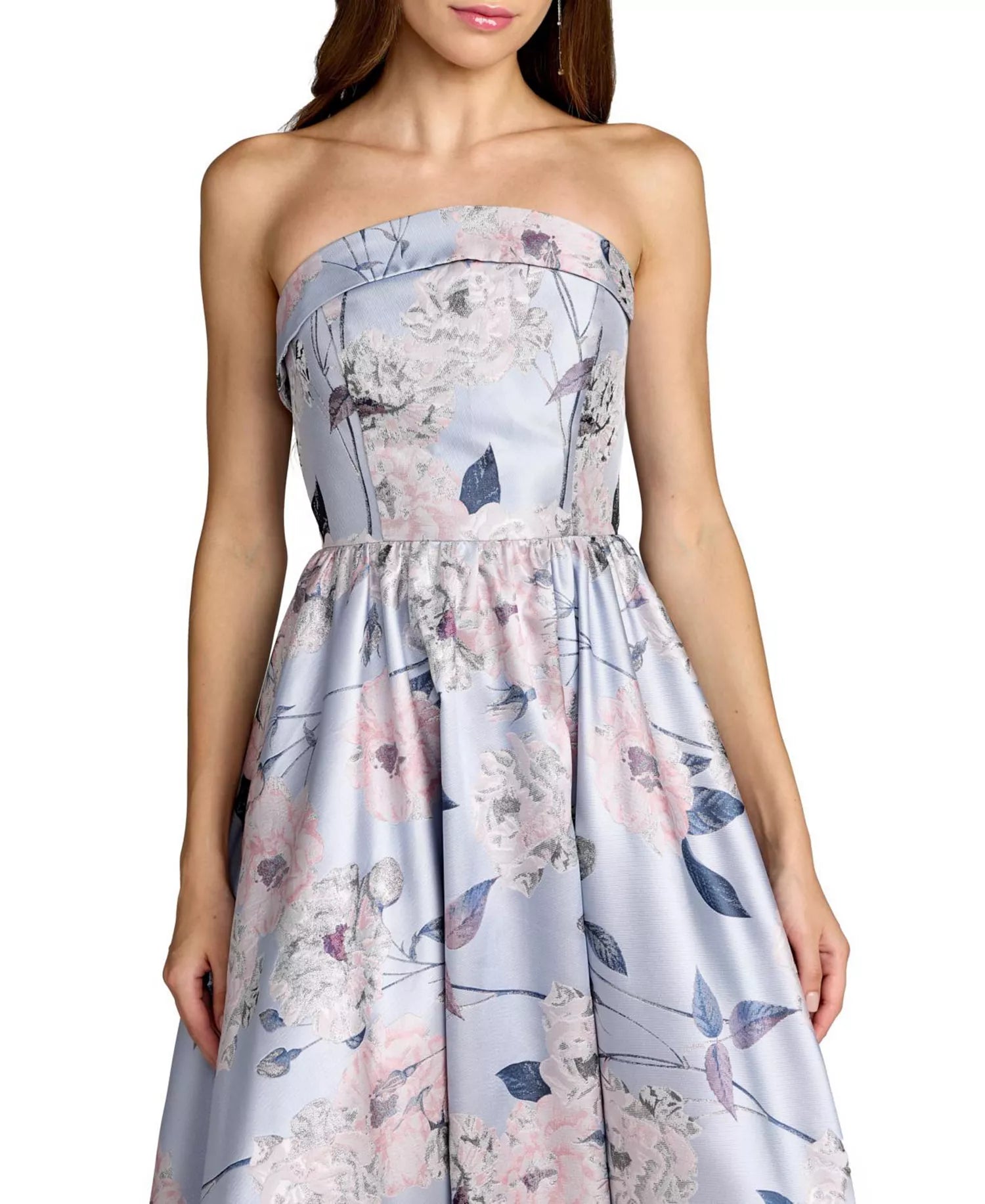 Elegant Voluminous Ball Gown Strapless Straight Neck Open Back Maxi Prom Dress