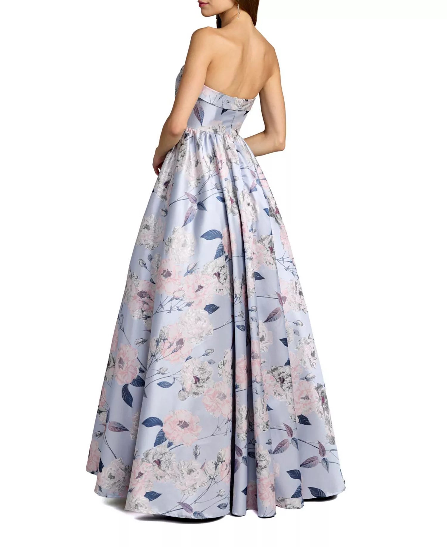Elegant Voluminous Ball Gown Strapless Straight Neck Open Back Maxi Prom Dress