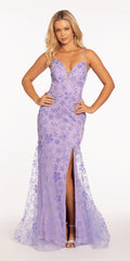 Lavender Glitter Mermaid Floor-Length Evening Dress