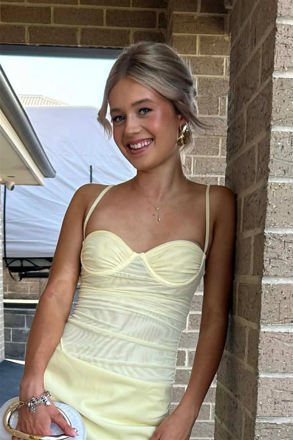 Butter Satin Sweetheart A-Line Floor-Length Gown with Ruched Bodice