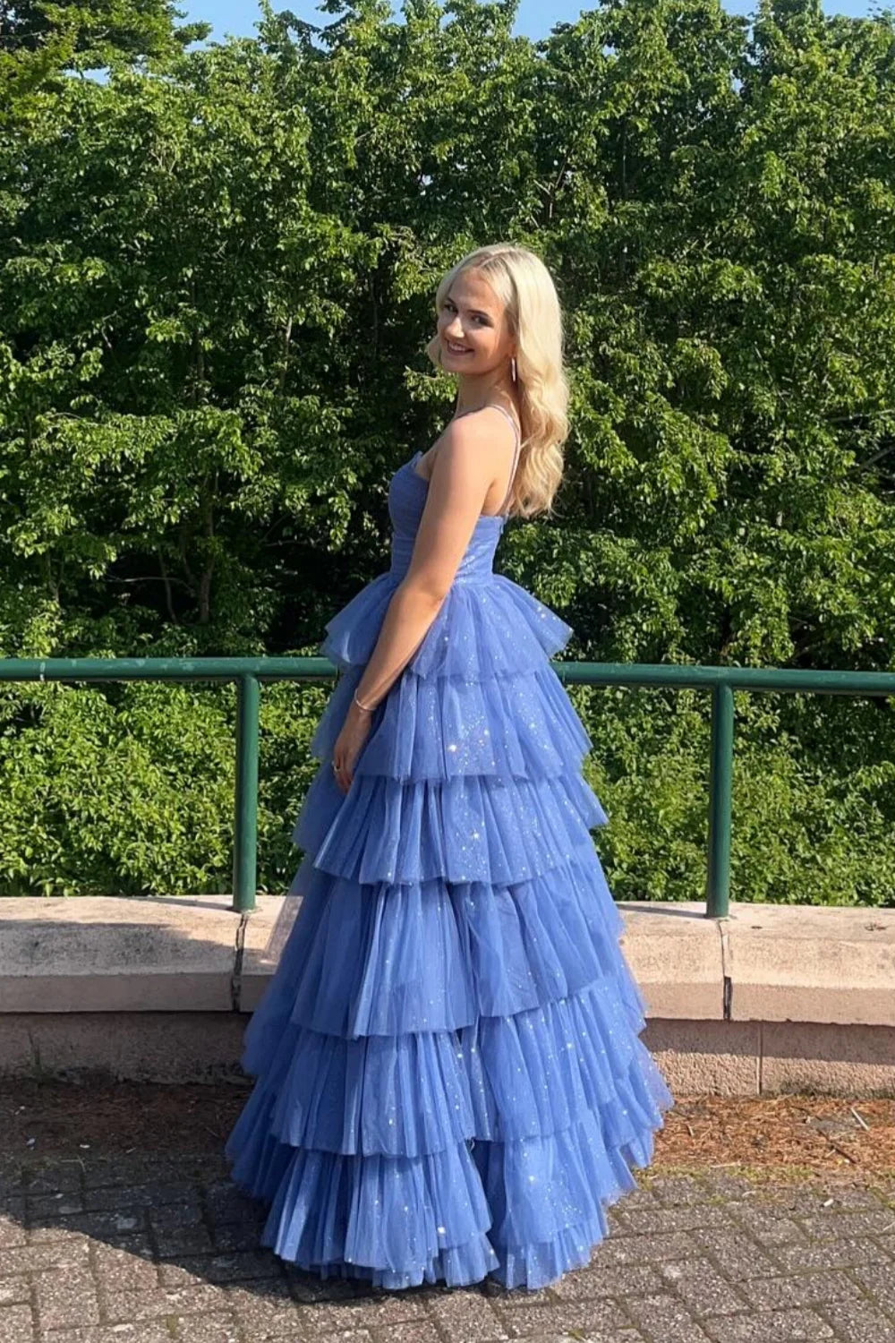 Sage Green Tulle A-Line Floor-Length Bridesmaid Dress with Sweetheart Neckline and Tiered Ruffled Skirt