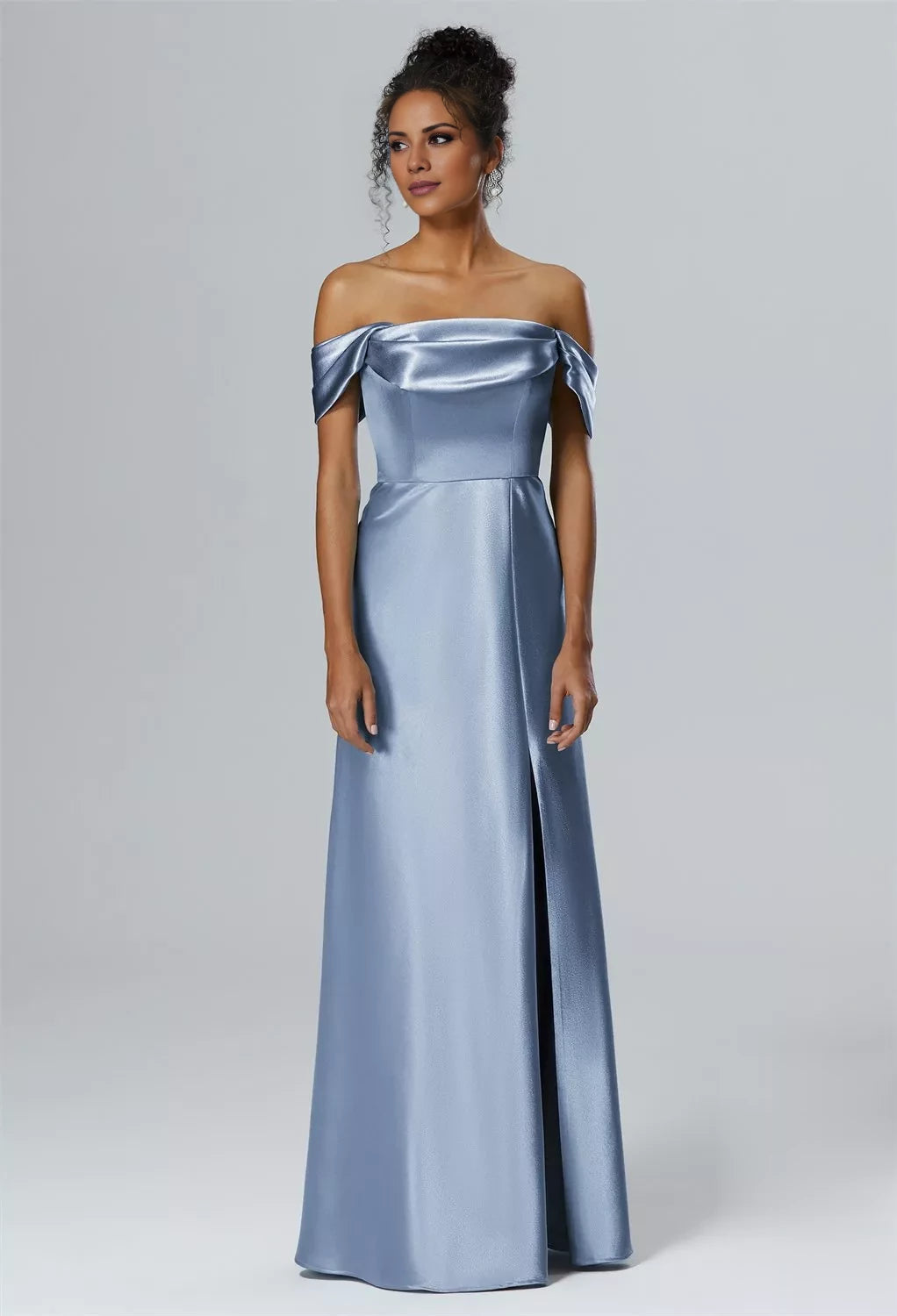 Vestidos de dama de honor de sirena, de moda, con un solo hombro, sin mangas, abertura lateral en la espalda, cremallera y largo hasta el suelo