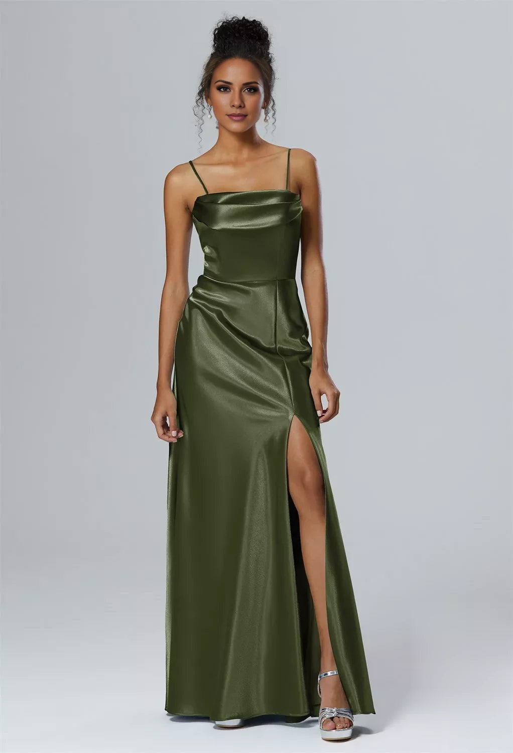 Vestidos de dama de honor de sirena, de moda, con un solo hombro, sin mangas, abertura lateral en la espalda, cremallera y largo hasta el suelo