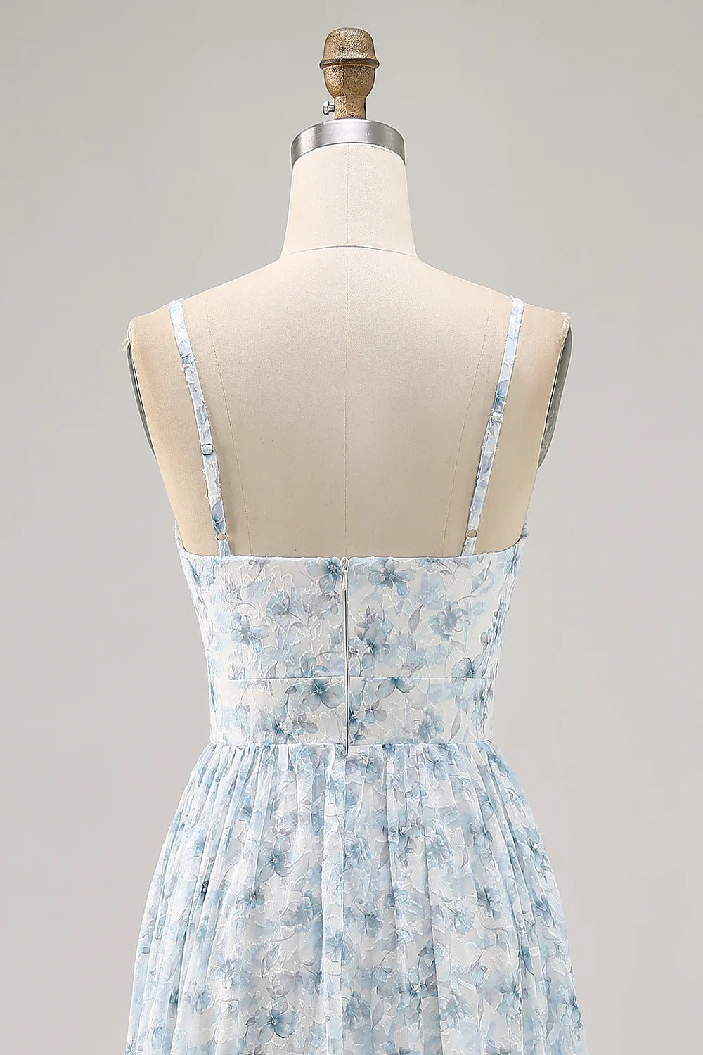 Floral Tiered Chiffon Maxi Dress with Cutout Bust