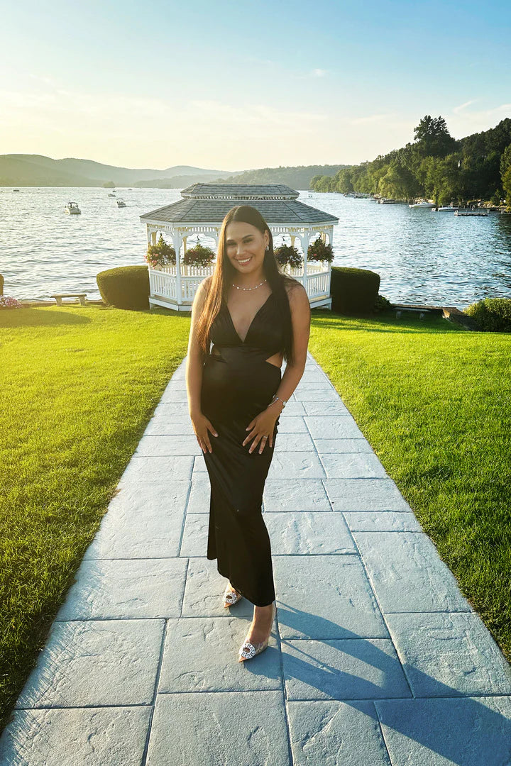 Glam Sequin One-Shoulder High Slit A-Line Floor-Length Prom Dress