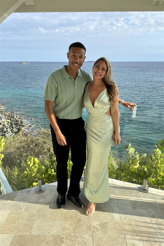 Glam Sequin One-Shoulder High Slit A-Line Floor-Length Prom Dress