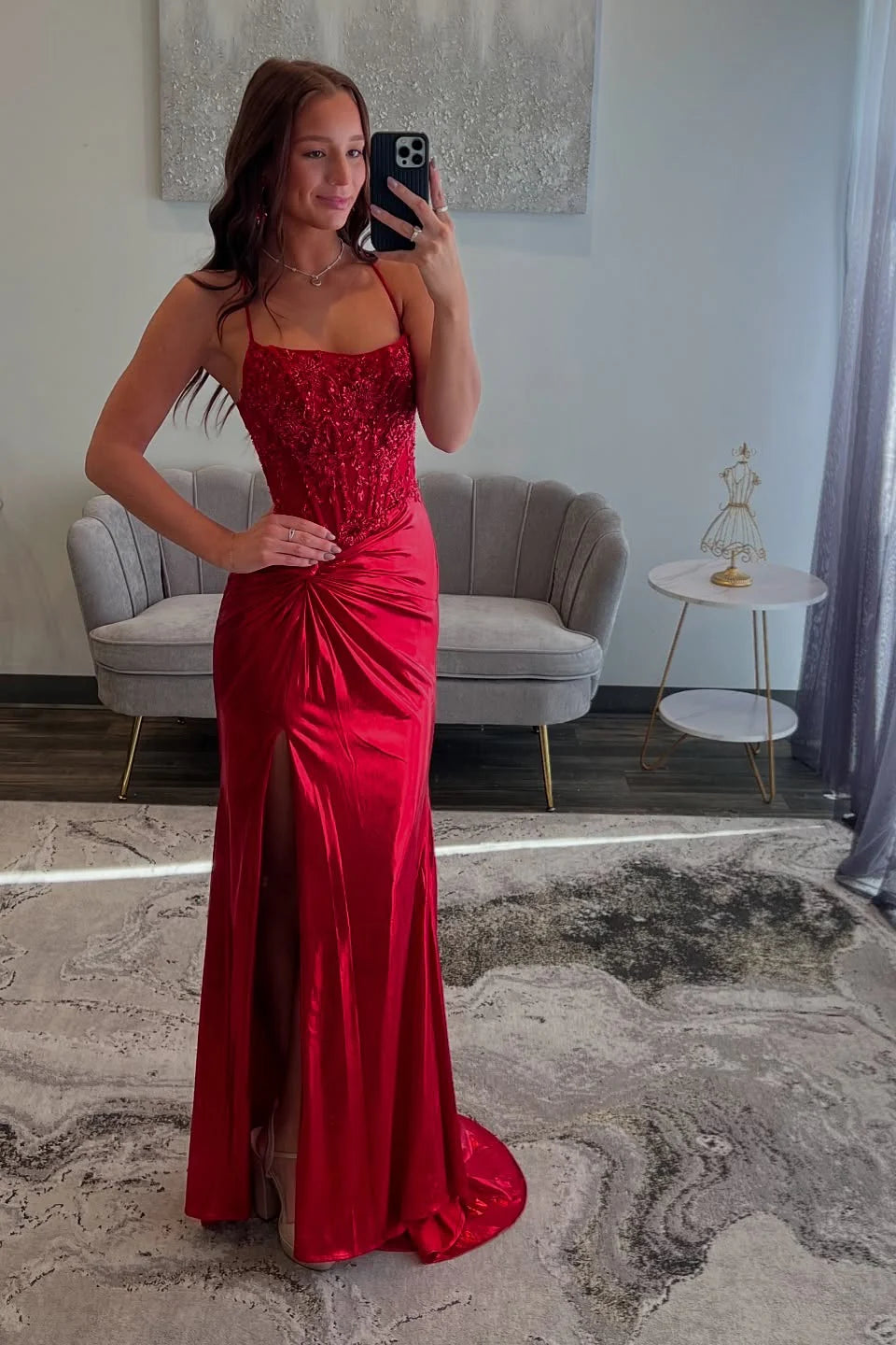 Glamorous Prom Dress with Beaded Bodice, Lace-Up Back and Mermaid Silhouette