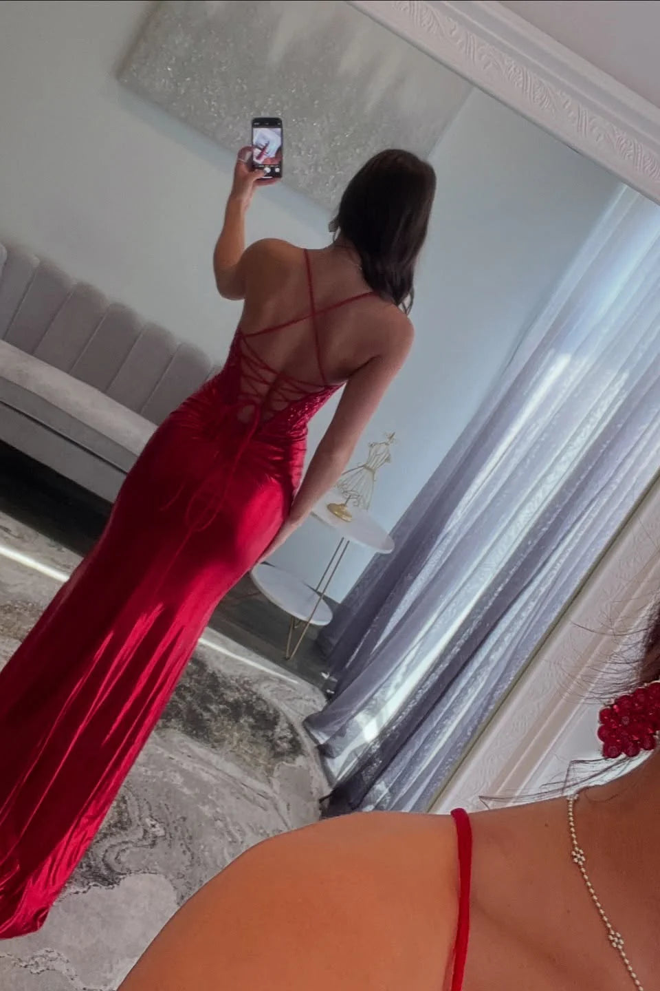 Glamorous Prom Dress with Beaded Bodice, Lace-Up Back and Mermaid Silhouette