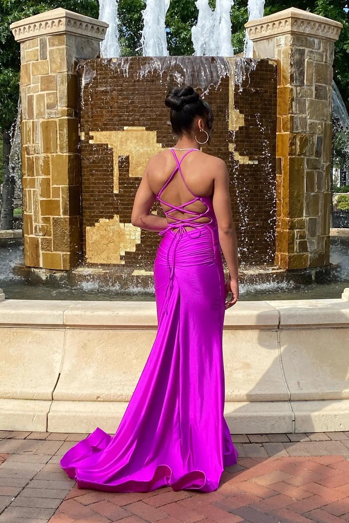 Glamorous Prom Dress with Satin Fabric, Lace-Up Back and Mermaid Silhouette