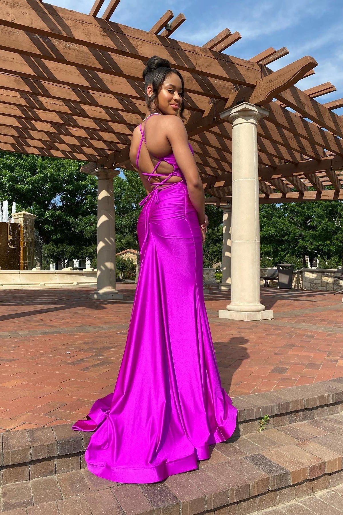 Glamorous Prom Dress with Satin Fabric, Lace-Up Back and Mermaid Silhouette