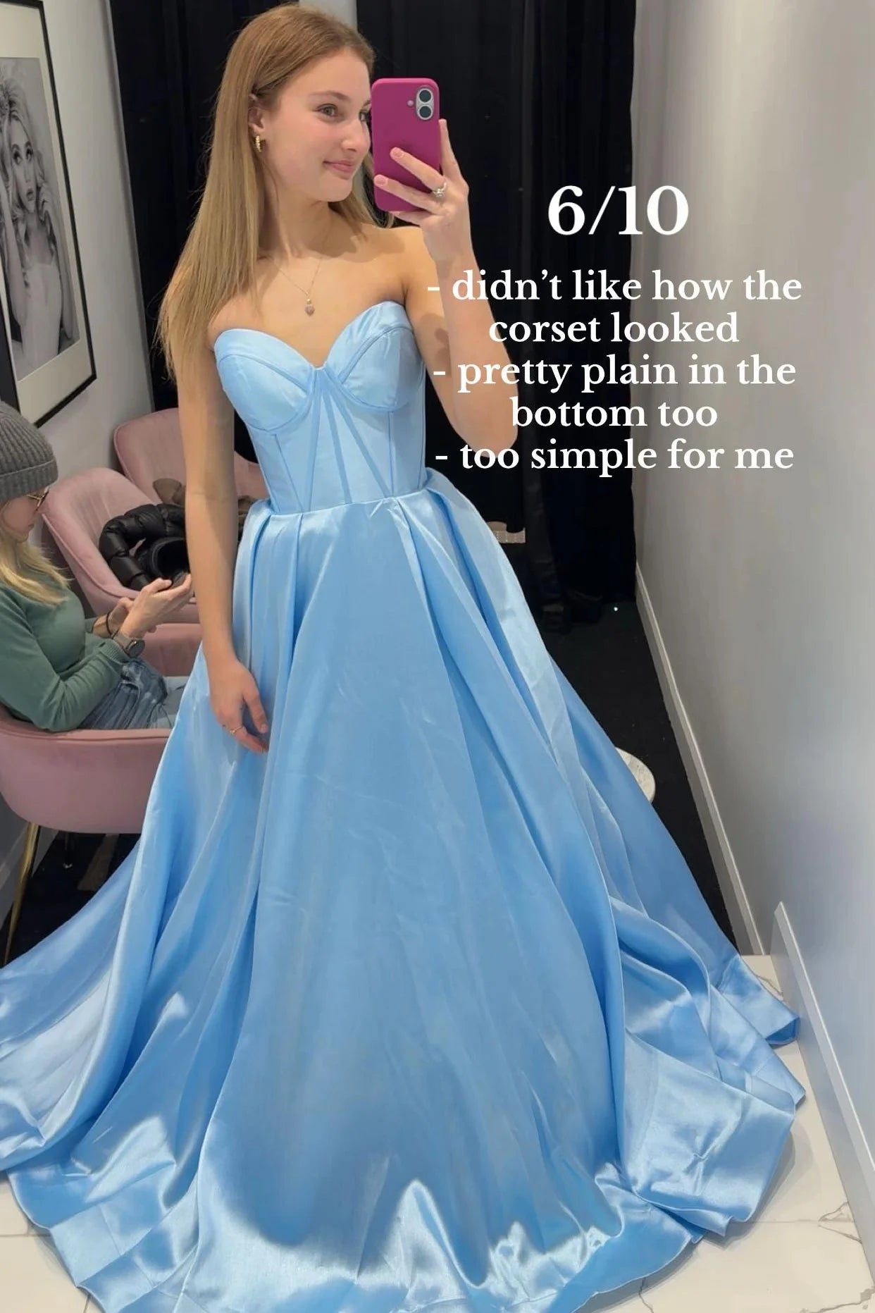 Glam satin ball gown prom dress with strapless sweetheart neck, corset bodice, and voluminous skirt