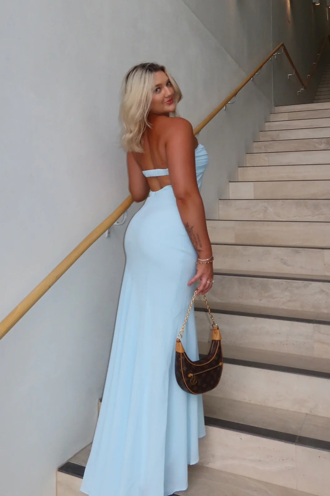 Gorgeous Mermaid Strapless Sleeveless Open-Back Floor-Length Prom Evening Formal Dress