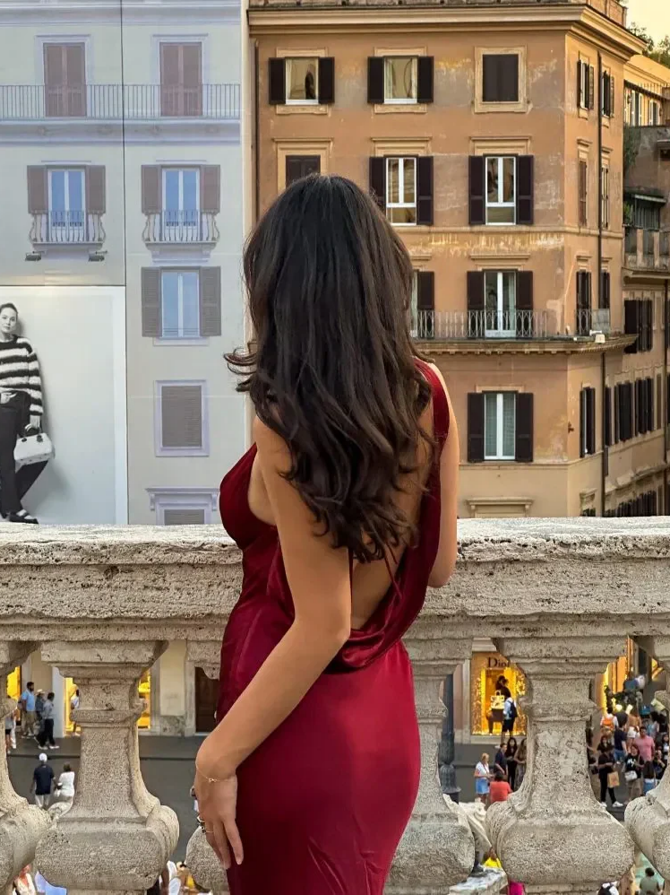 Lustrous satin cowl-neck slip-style deep-V sleeveless open-back floor-length evening dresses