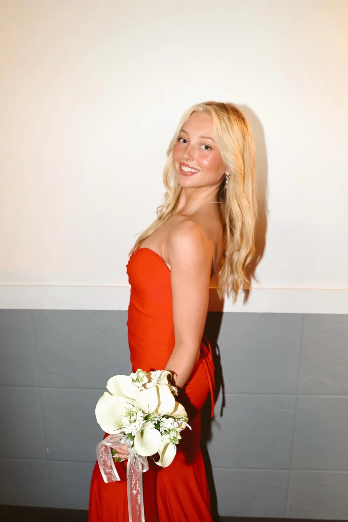 Luxe Stretch Jersey Strapless Sweetheart Ruched Bodice Mermaid Prom Dress with Tie Back & Train