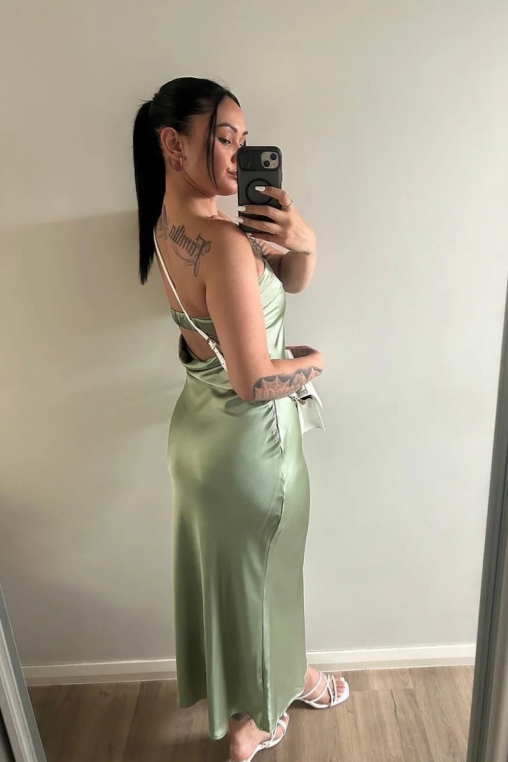 Luxe Satin Strapless Cutout Back Maxi Prom Dress with Body-Skimming Fit