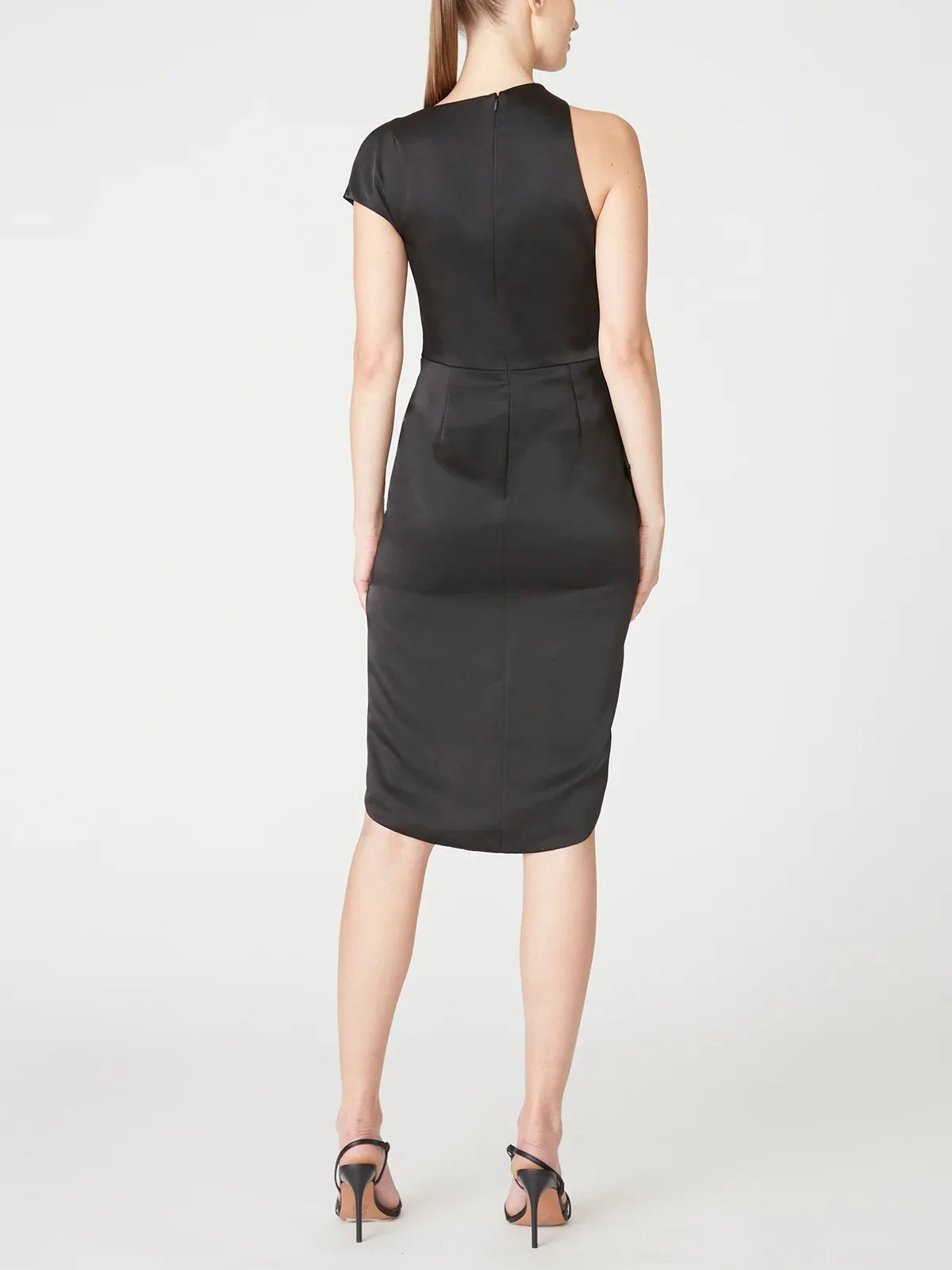 Vestidos para madre de la novia de corte A/princesa con borde con volantes, corte bajo, redondo, sin mangas, hasta la rodilla