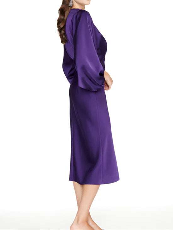 Slim fit/cylindrical V-neck tea length mother of the bride dresses