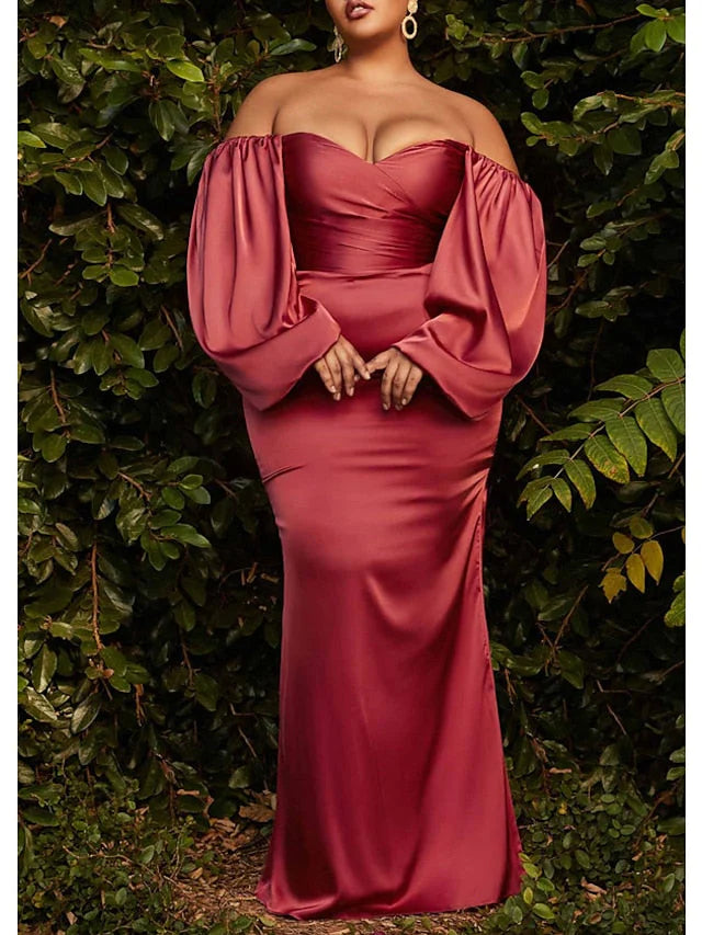 Abito da ballo aderente/dritto con spalle scoperte e lunghezza al pavimento