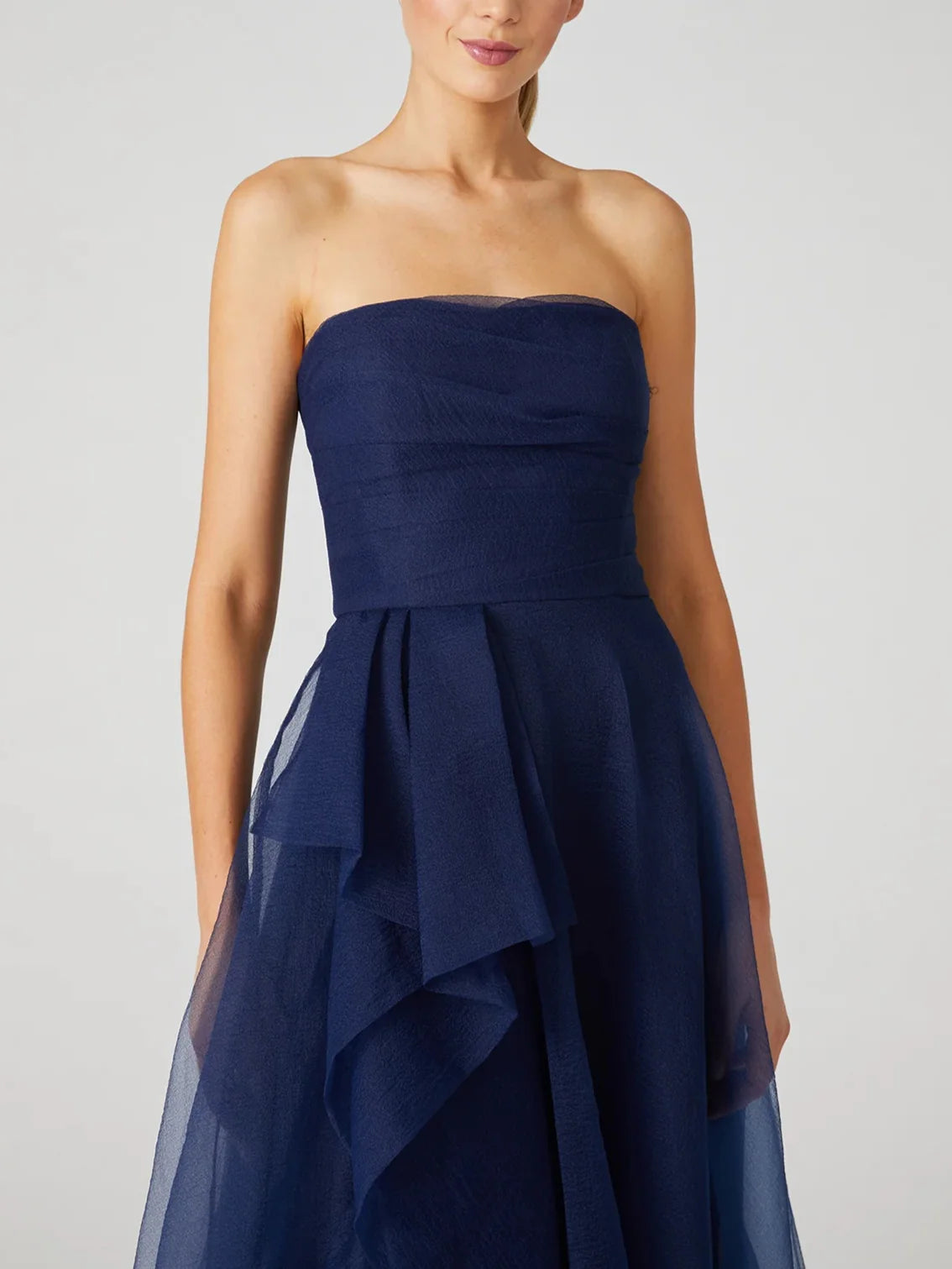 Dark Navy Chiffon A-Line Floor-Length Bridesmaid Dress