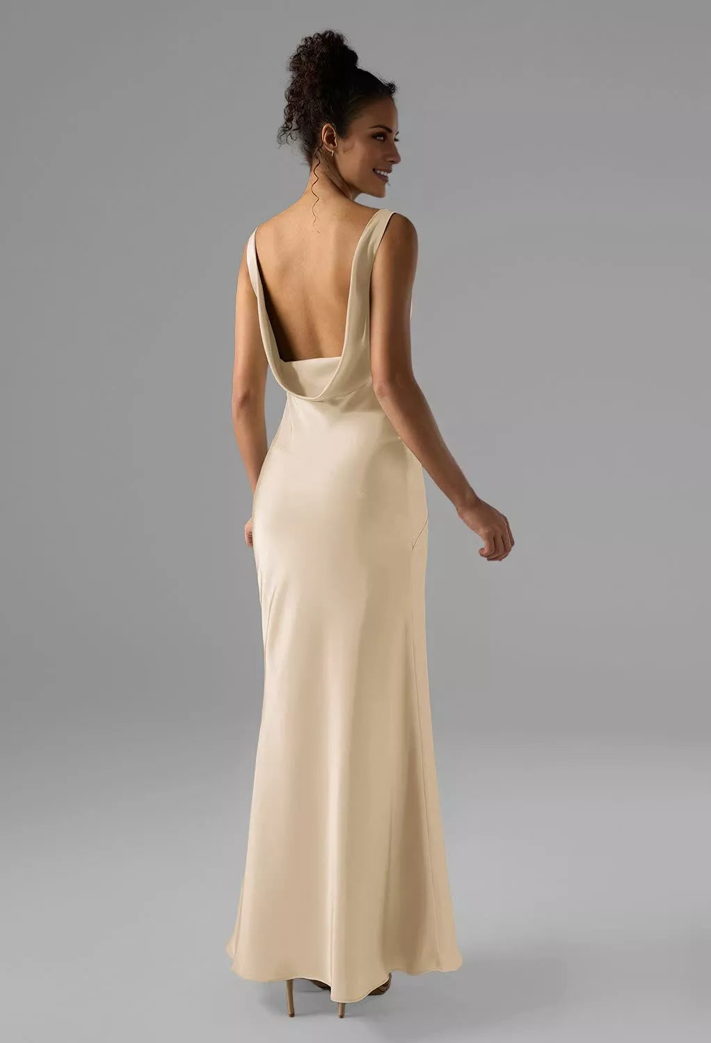 Mermaid V-neck off shoulder sleeveless backless and floor length Bridesmaid Dress