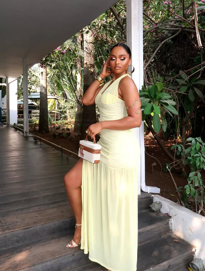 Mesh Halter Neck Ruched Bustier Tiered Maxi Slit Evening Dress