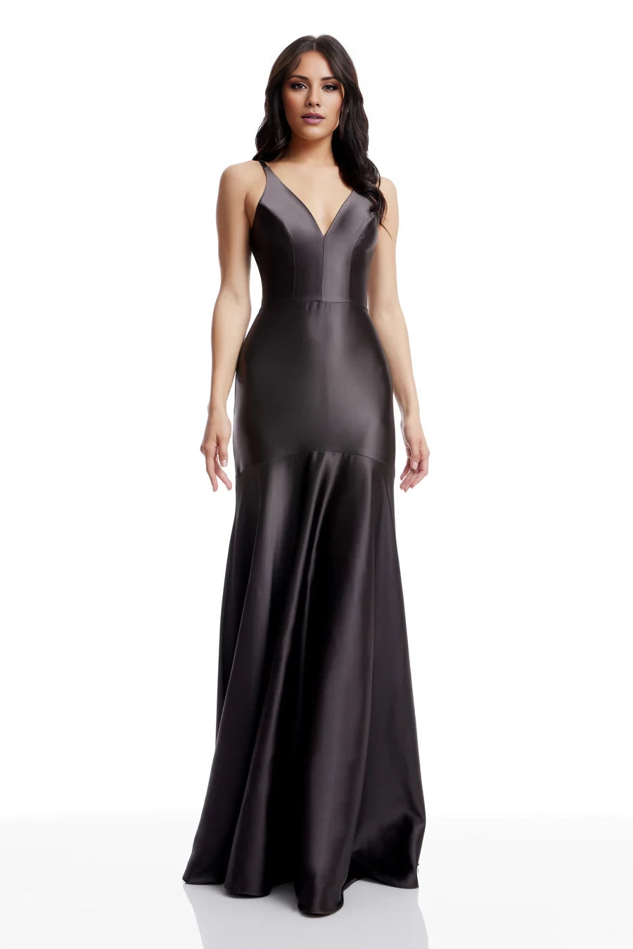 Modern V-Neck Sleeveless Back Zip Satin Mermaid Floor-Length Evening Dress