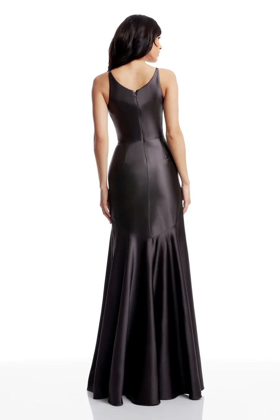 Modern V-Neck Sleeveless Back Zip Satin Mermaid Floor-Length Evening Dress