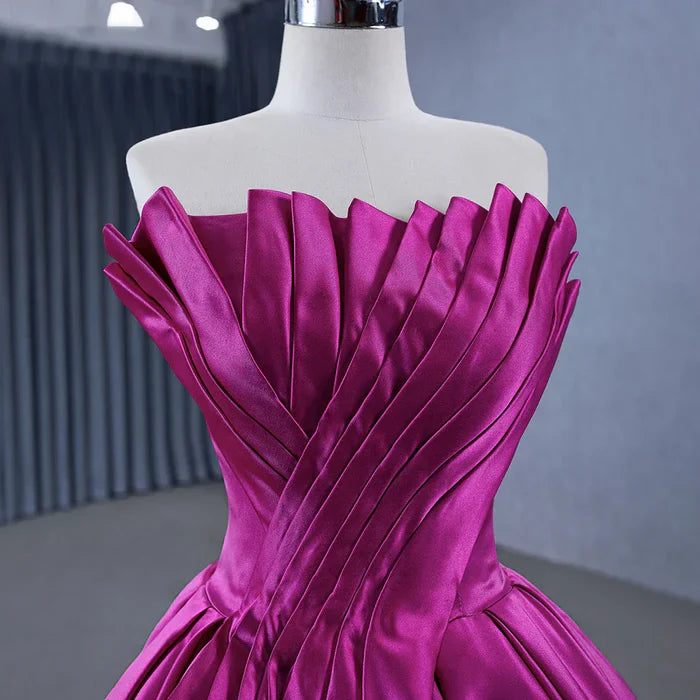 Vestido de baile de satén sin tirantes, corte A, novedoso, para mujer adulta, atuendo formal de noche.