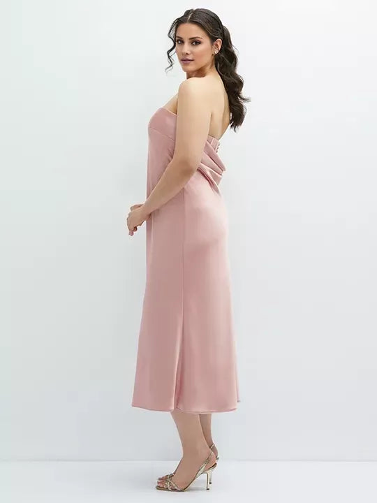 Vestido de fiesta de talla grande, largo hasta el suelo, sin mangas, sin tirantes, con cuello al descubierto y espalda descubierta