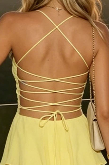 Playful A-Line Sweetheart Neck Strappy Lace-Up Back Floor Length Evening Dresses