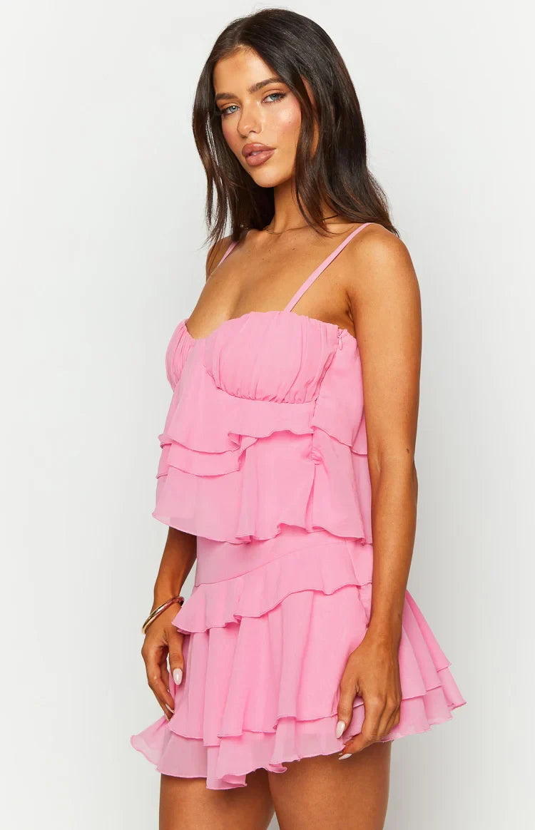 Playful Chiffon A-Line Sweetheart Spaghetti Strap Open Back Mini Homecoming Dresses