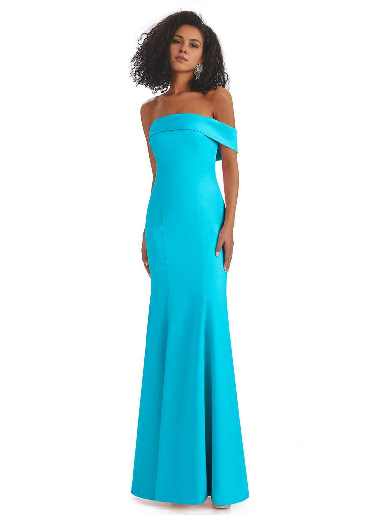 Vestidos de dama de honor de sirena con abertura lateral, sin mangas, de satén suave y sexy, únicos, de un solo hombro