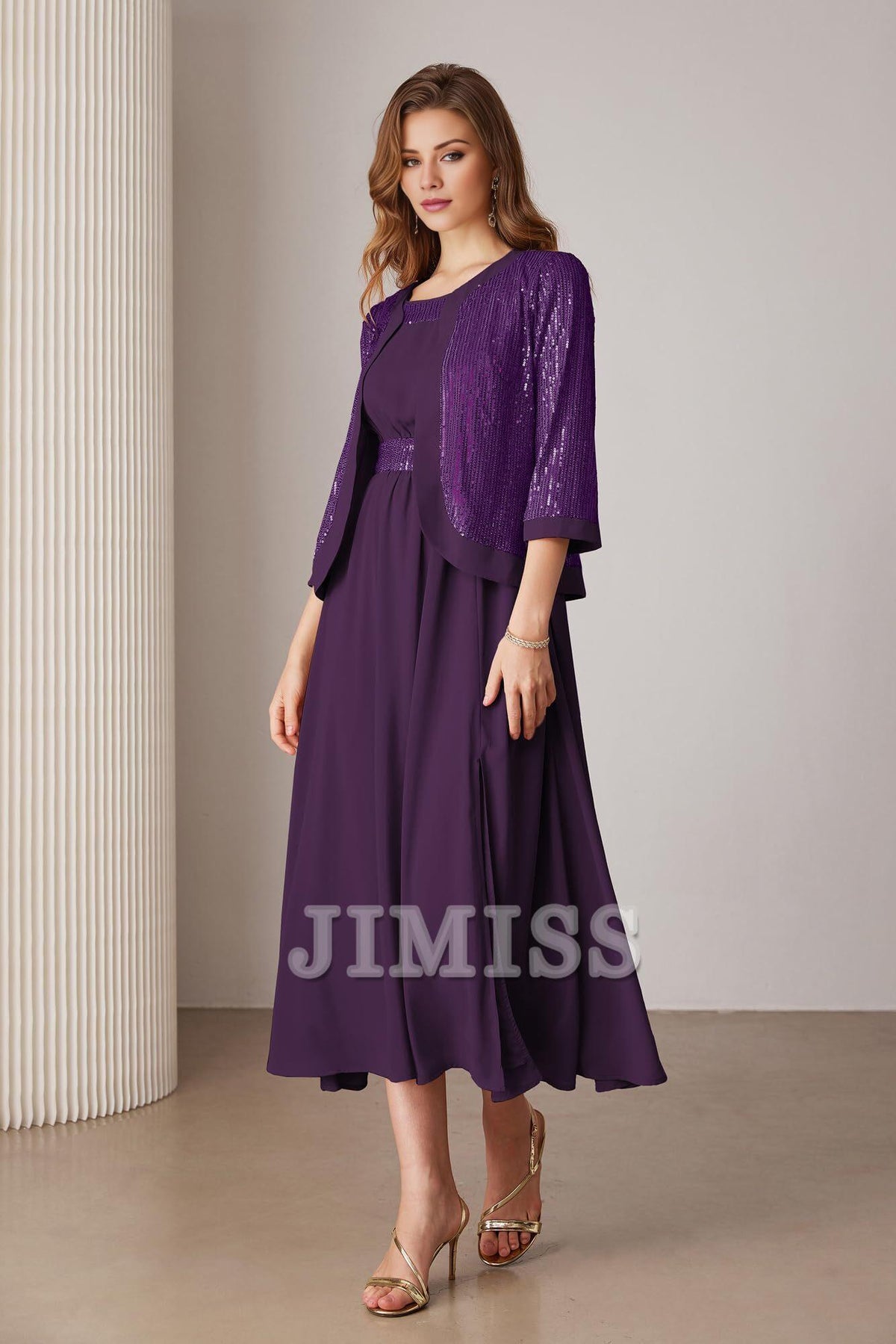 Vestidos de madre de la novia con lentejuelas, vestido de fiesta de boda, vestido de cóctel, conjunto de dos piezas con lentejuelas