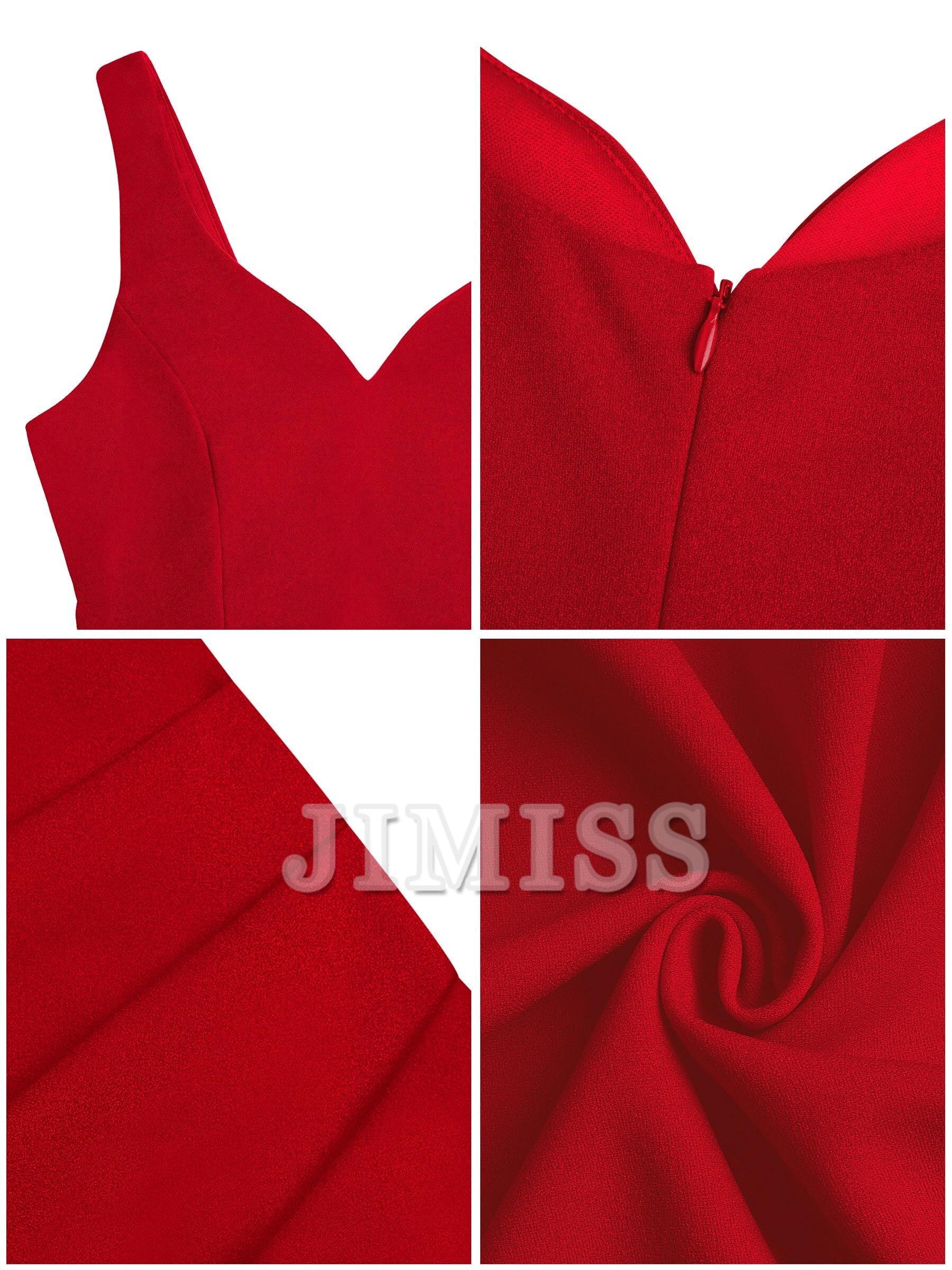 Vestido de noche con escote de gallo, sin mangas, volantes y abertura alta